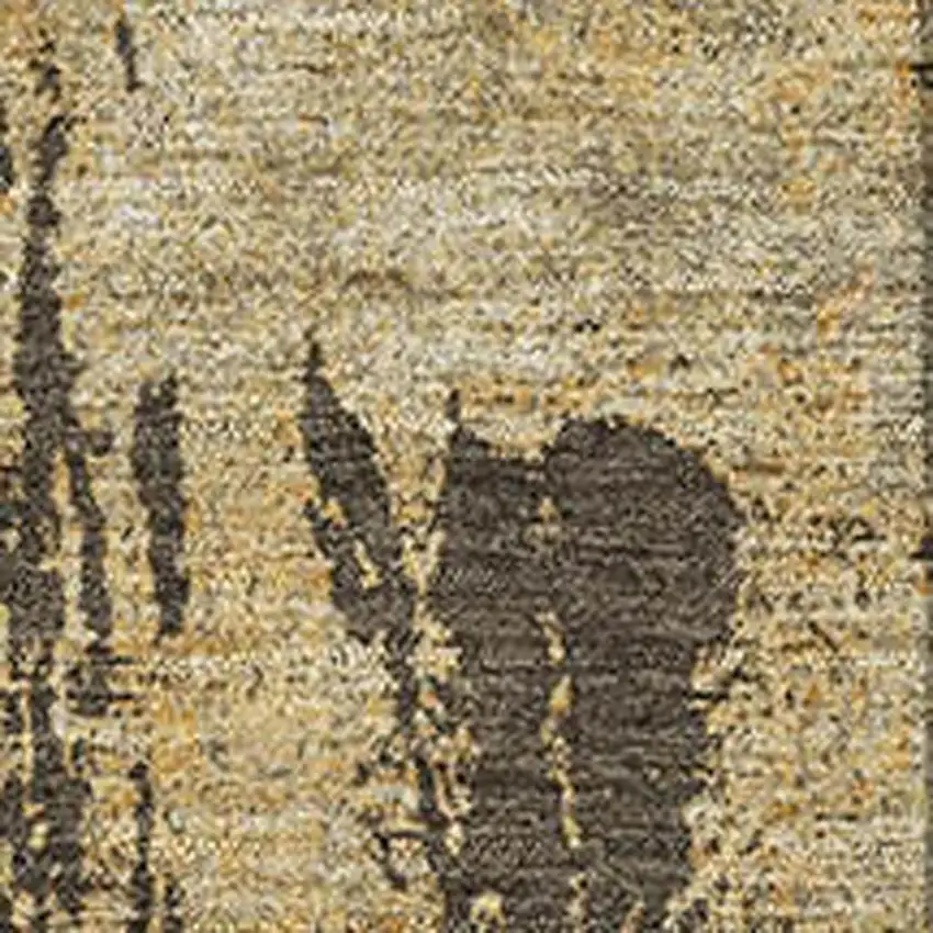 Beige Ivory And Taupe Abstract Washable Area Rug With UV Protection Photo 3