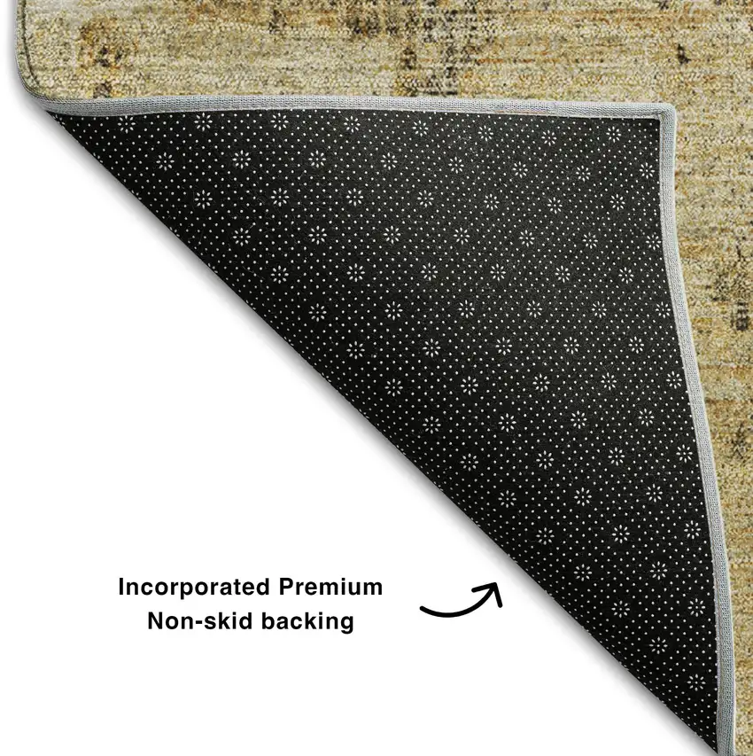 Beige Ivory And Taupe Abstract Washable Area Rug With UV Protection Photo 4