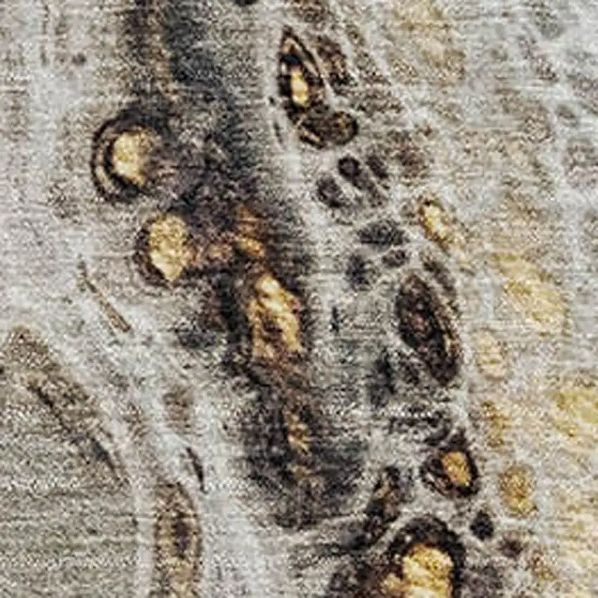 Beige Ivory And Taupe Abstract Washable Area Rug With UV Protection Photo 3