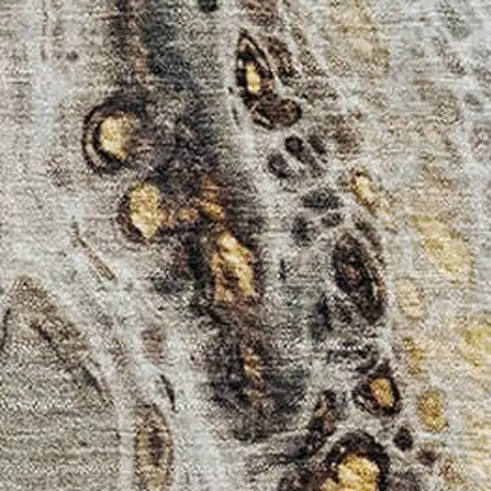 Beige Ivory And Taupe Abstract Washable Area Rug With UV Protection Photo 3