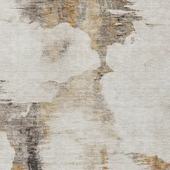 Beige Ivory And Taupe Abstract Washable Indoor Outdoor Area Rug Photo 4