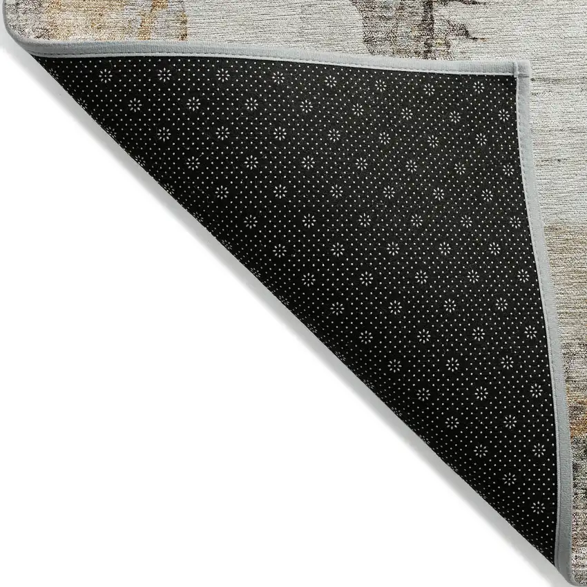 Beige Ivory And Taupe Abstract Washable Indoor Outdoor Area Rug Photo 2
