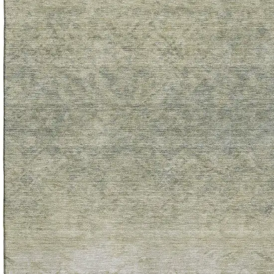 Beige Ivory And Taupe Damask Washable Area Rug With UV Protection Photo 3