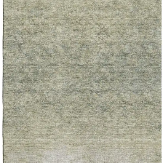 Beige Ivory And Taupe Damask Washable Area Rug With UV Protection Photo 3