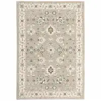 Photo of Beige Ivory Blue Green And Purple Oriental Power Loom Stain Resistant Area Rug