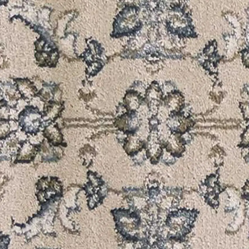 8' Beige And Ivory Runner Rug Photo 4