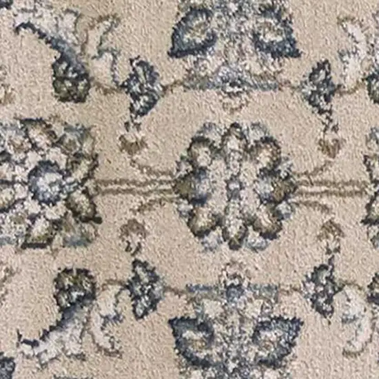 8' Beige And Ivory Runner Rug Photo 4
