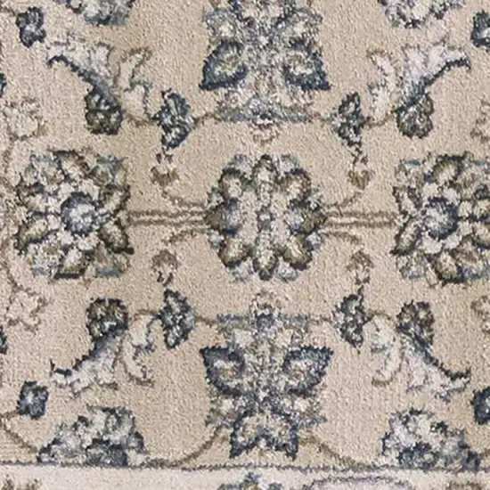 8' Beige And Ivory Runner Rug Photo 5