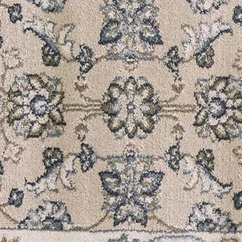 8' Beige And Ivory Runner Rug Photo 5