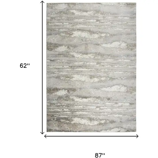 Beige Ivory Light Brown And Light Gray Abstract Area Rug Photo 7
