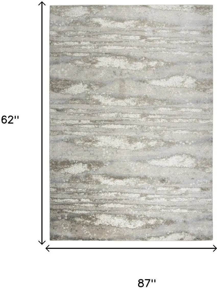 Beige Ivory Light Brown And Light Gray Abstract Area Rug Photo 7