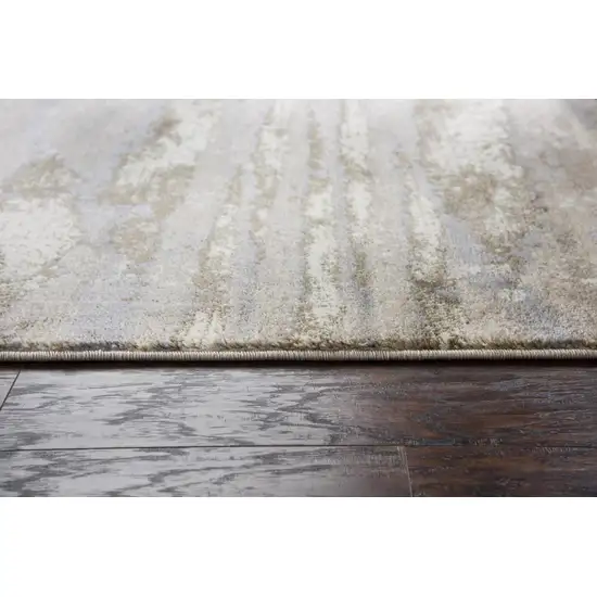 Beige Ivory Light Brown And Light Gray Abstract Area Rug Photo 6