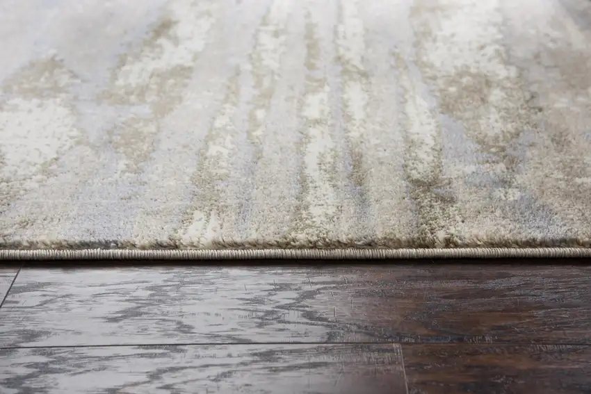 Beige Ivory Light Brown And Light Gray Abstract Area Rug Photo 6