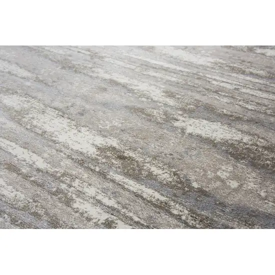 Beige Ivory Light Brown And Light Gray Abstract Area Rug Photo 4