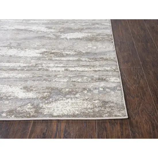 Beige Ivory Light Brown And Light Gray Abstract Area Rug Photo 5
