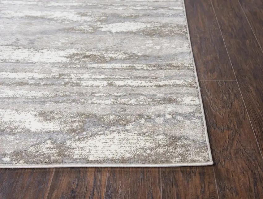 Beige Ivory Light Brown And Light Gray Abstract Area Rug Photo 5