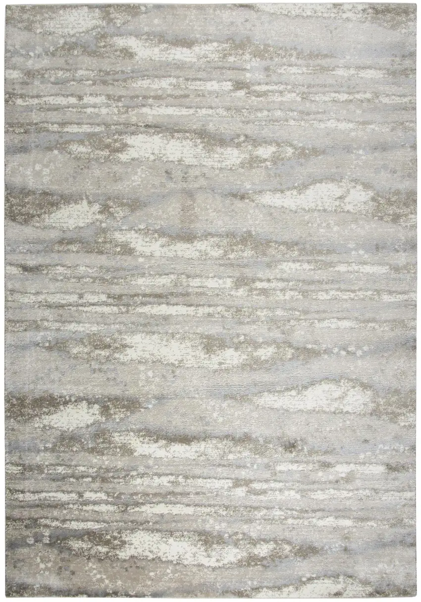 Beige Ivory Light Brown And Light Gray Abstract Area Rug Photo 2