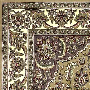 Photo of Beige Ivory Machine Woven Traditional Medallion Octagon Indoor Area Rug