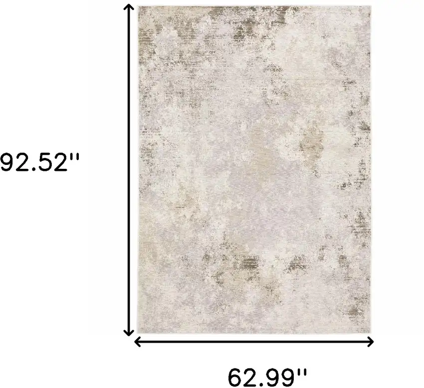 Beige Ivory Tan Grey And Brown Abstract Power Loom Stain Resistant Area Rug Photo 10