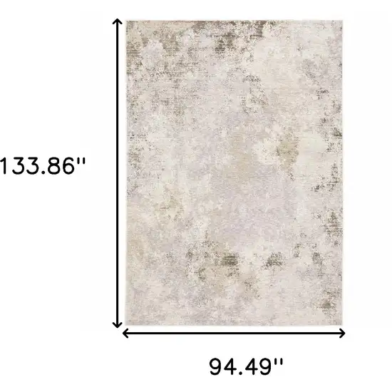 Ivory And Beige Abstract Distressed Area Rug Photo 3