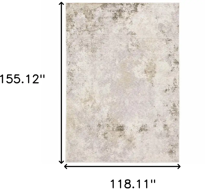 Beige Ivory Tan Grey And Brown Abstract Power Loom Stain Resistant Area Rug Photo 3