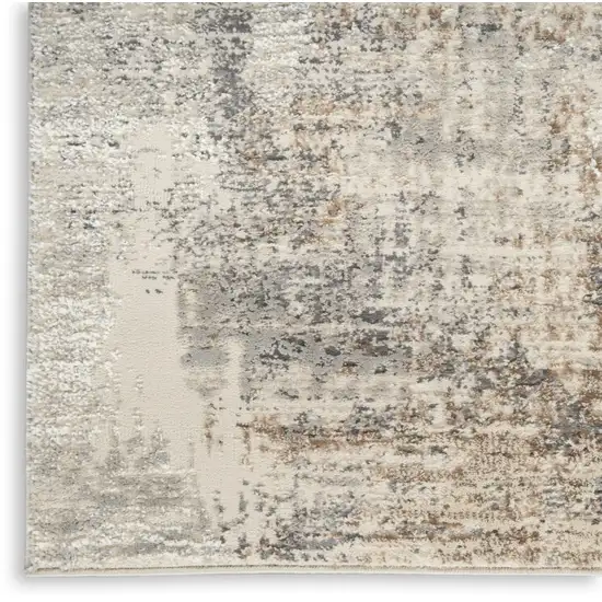 Beige Ivory and Gray Abstract Non Skid Area Rug Photo 9