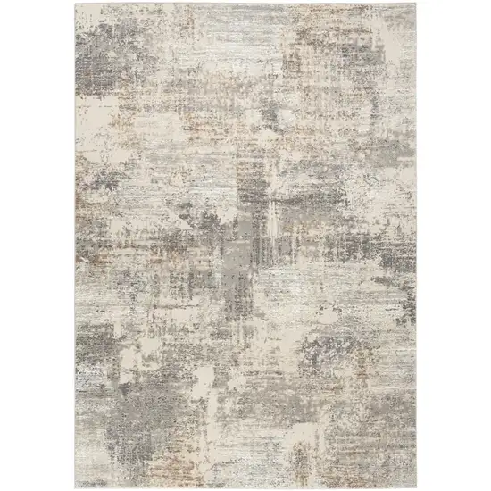 Beige Ivory and Gray Abstract Non Skid Area Rug Photo 2
