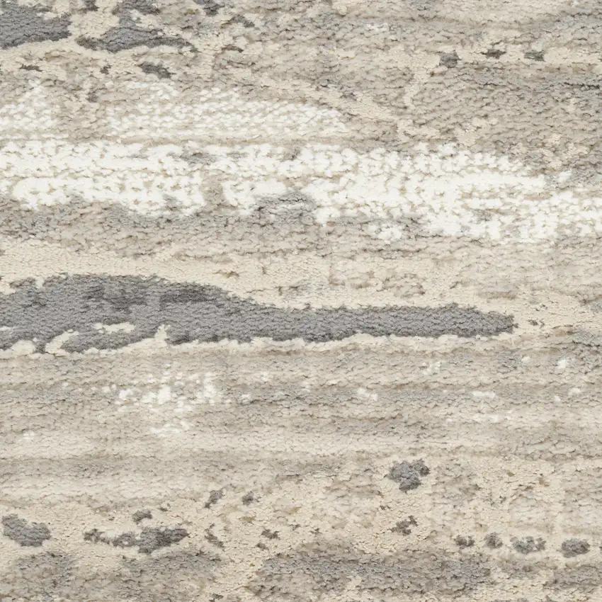 Beige Ivory and Gray Abstract Non Skid Area Rug Photo 9