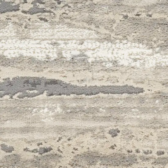 Beige Ivory and Gray Abstract Non Skid Area Rug Photo 2