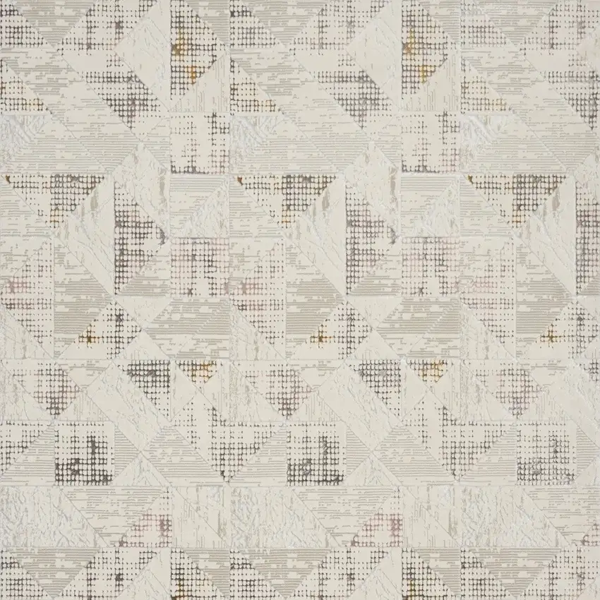 Beige Ivory and Gray Abstract Non Skid Area Rug Photo 7