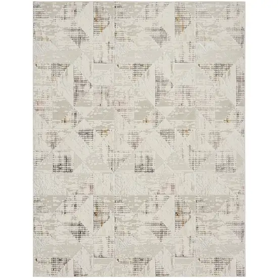 Beige Ivory and Gray Abstract Non Skid Area Rug Photo 1