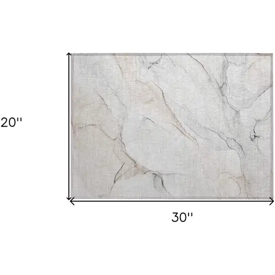 Beige Ivory and Gray Abstract Washable Non Skid Indoor Outdoor Area Rug Photo 3