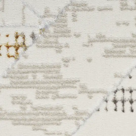 Beige Ivory and Gray Geometric Non Skid Area Rug Photo 8