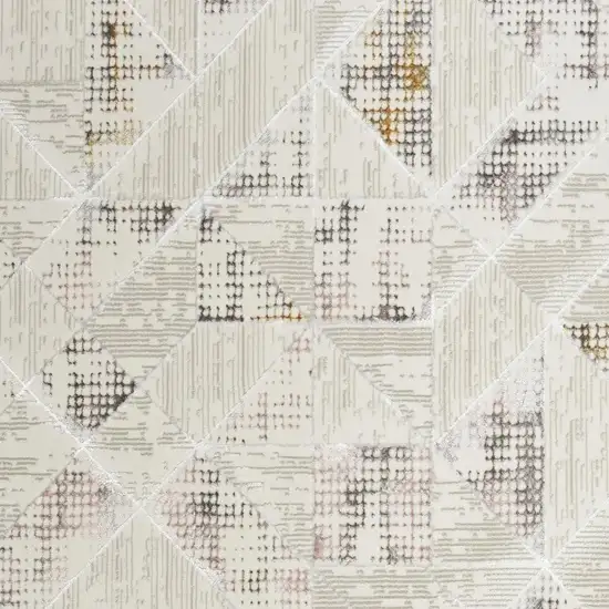 Beige Ivory and Gray Geometric Non Skid Area Rug Photo 1