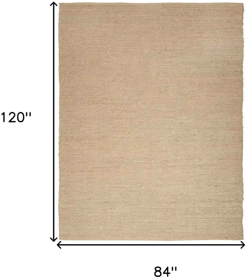 Beige Jute Hand Woven Area Rug Photo 3