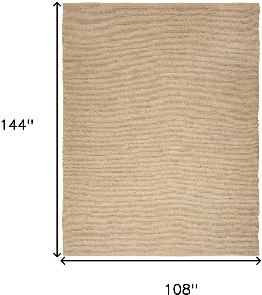 Beige Jute Hand Woven Area Rug Photo 3