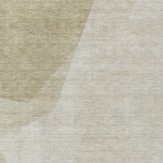 Beige Khaki And Taupe Abstract Washable Indoor Outdoor Area Rug Photo 4
