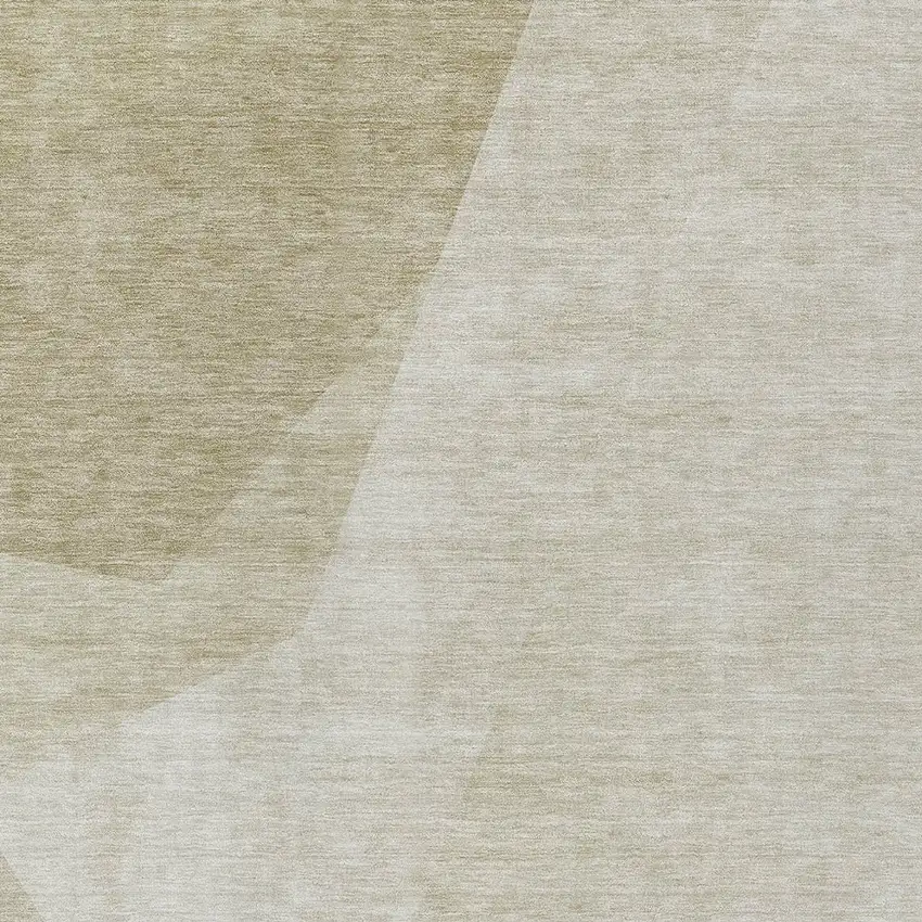 Beige Khaki And Taupe Abstract Washable Indoor Outdoor Area Rug Photo 4