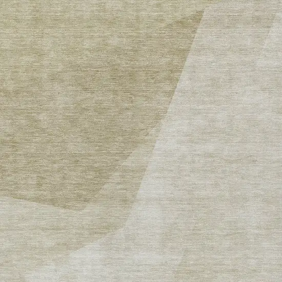 Beige Khaki And Taupe Abstract Washable Indoor Outdoor Area Rug Photo 5