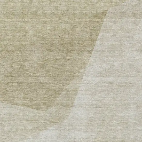 Beige Khaki And Taupe Abstract Washable Indoor Outdoor Area Rug Photo 4