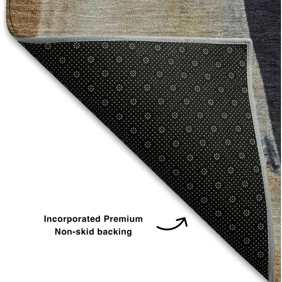 Beige Lavender And Ivory Abstract Washable Area Rug With UV Protection Photo 8