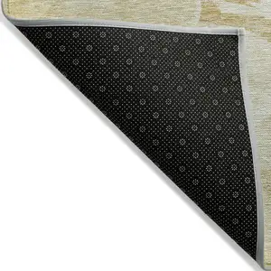 Photo of Beige Light Green And Brown Abstract Washable Indoor Outdoor Area Rug