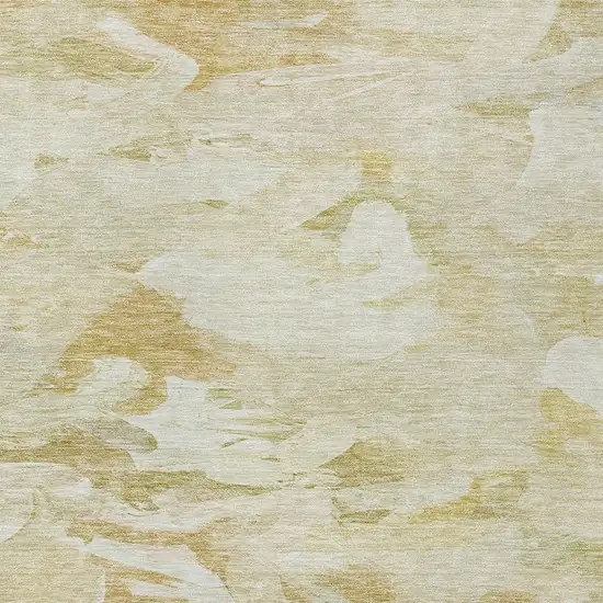 Beige Light Green And Brown Abstract Washable Indoor Outdoor Area Rug Photo 5