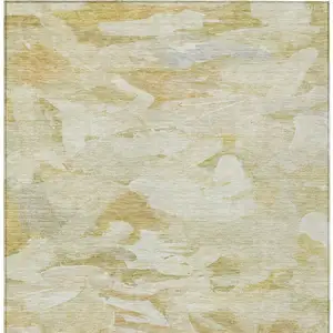 Photo of Beige Light Green And Brown Abstract Washable Indoor Outdoor Area Rug