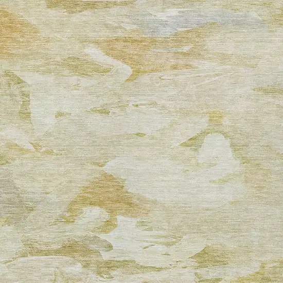 Beige Light Green And Brown Abstract Washable Indoor Outdoor Area Rug Photo 5