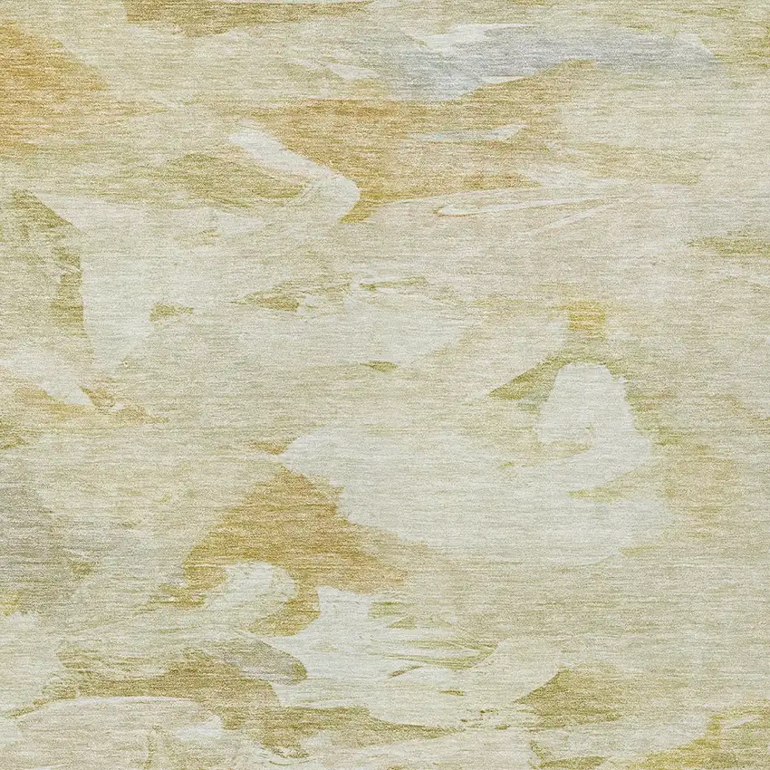 Beige Light Green And Brown Abstract Washable Indoor Outdoor Area Rug Photo 5