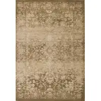 Photo of Beige Machine Woven Distressed Floral Traditional Indoor Area Rug