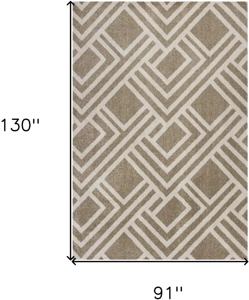 Beige Geometric Indoor Outdoor Area Rug Photo 3
