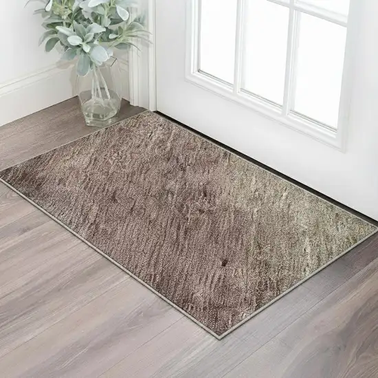 Beige Mauve And Brown Abstract Washable Area Rug With UV Protection Photo 2