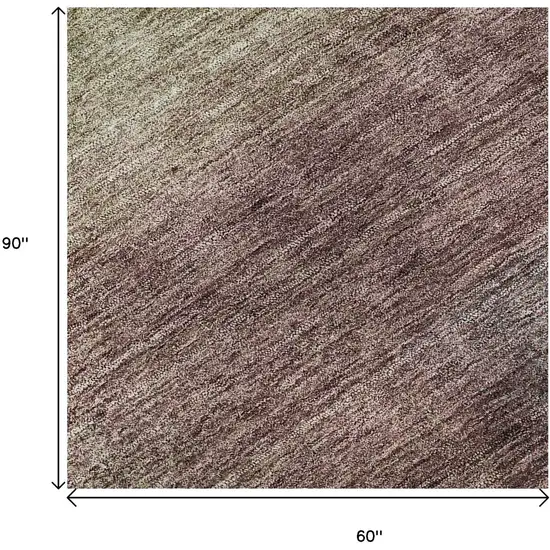 Beige Mauve And Brown Abstract Washable Area Rug With UV Protection Photo 9